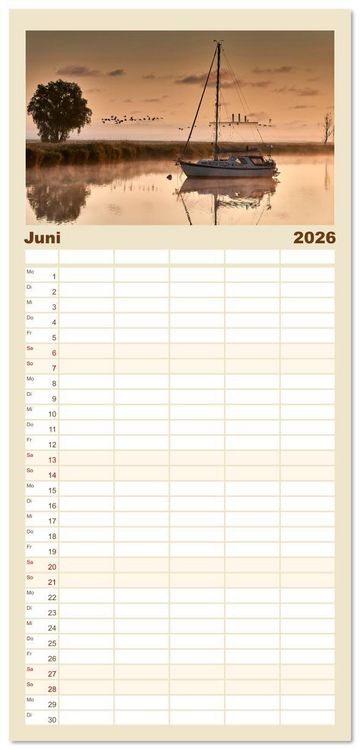 Produktbild: Familienplaner 2026 - Vorpommern im Fokus mit 5 Spalten (Wandkalender, 21 x 45 cm) CALVENDO