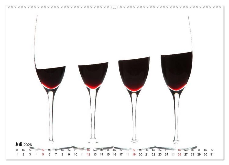 Produktbild: Wein schmeckt fein (hochwertiger Premium Wandkalender 2026 DIN A2 quer), Kunstdruck in Hochglanz