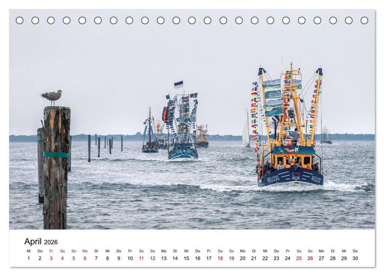 Produktbild: Wilhelmshaven und Umland - Idyllische Motive von H&auml;fen, Meer und Landschaft (Tischkalender 2026 DIN A5 quer), CALVENDO Monatskalender