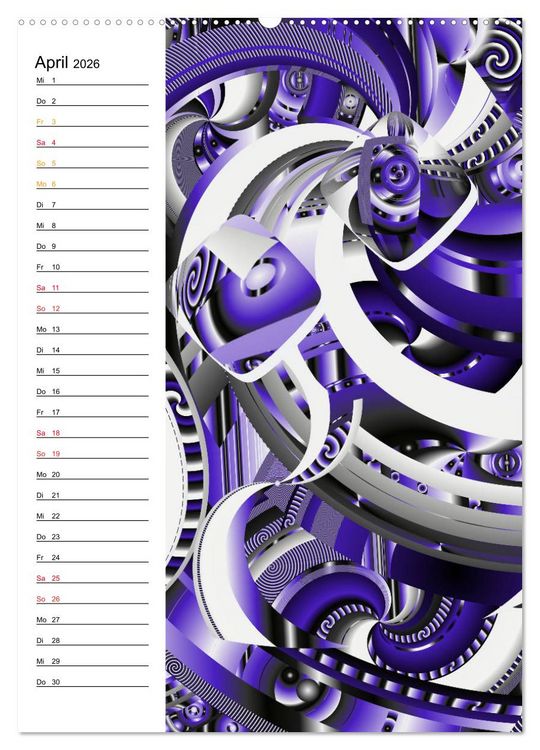 Produktbild: Geometrische Raumeindr&uuml;cke Planer (Wandkalender 2026 DIN A2 hoch), CALVENDO Monatskalender