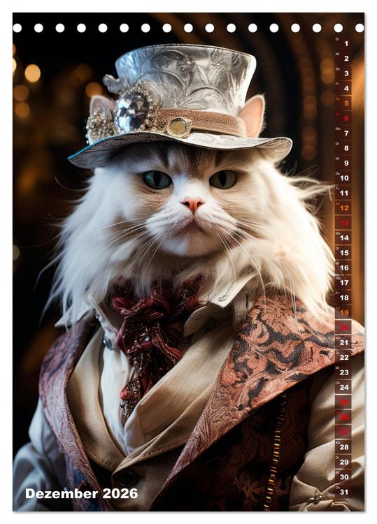Produktbild: Stylische Katzen (Tischkalender 2026 DIN A5 hoch), CALVENDO Monatskalender