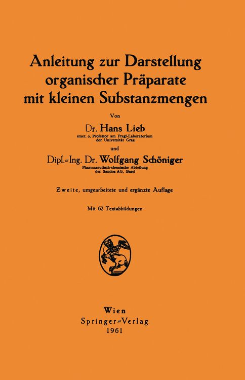 Produktbild: Anleitung zur Darstellung organischer Pr&auml;parate mit kleinen Substanzmengen