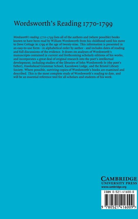 Produktbild: Wordsworth's Reading 1770 1799