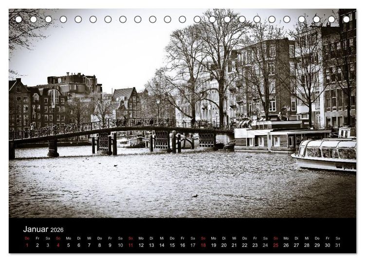 Produktbild: Amsterdam 2026 (Tischkalender 2026 DIN A5 quer), CALVENDO Monatskalender