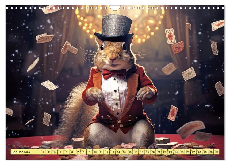 Produktbild: Eichh&ouml;rnchen im Erlebnishunger (Wandkalender 2026 DIN A3 quer), CALVENDO Monatskalender