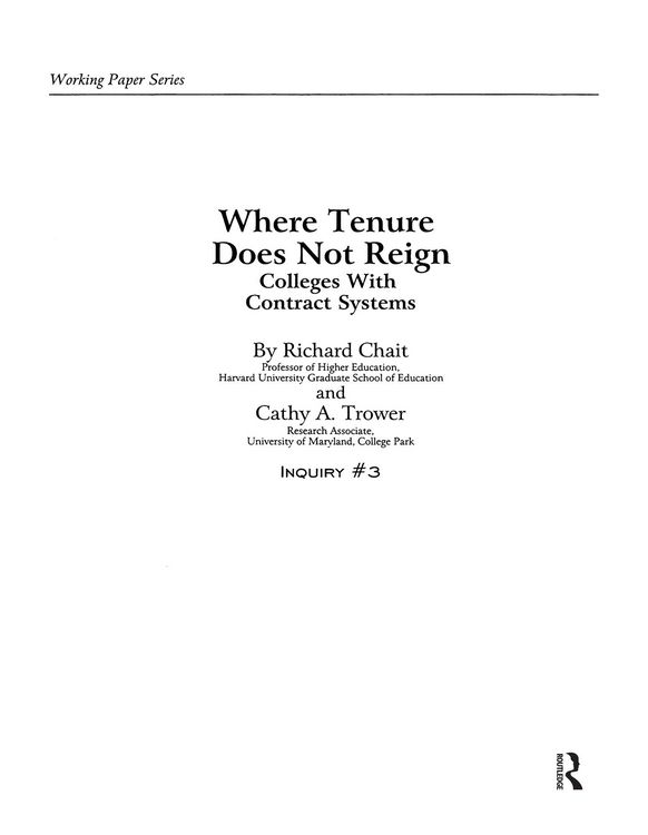 Produktbild: Where Tenure Does Not Reign