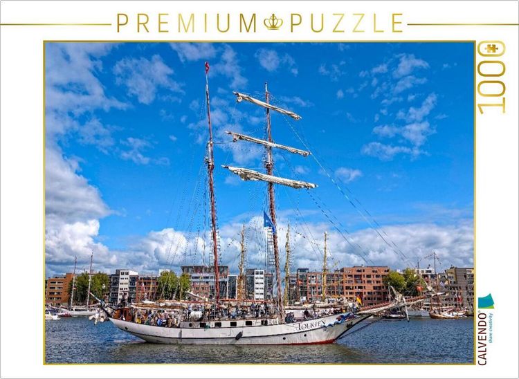 Produktbild: CALVENDO Puzzle Opulenter Zweimast-Gaffel-Topsegelschoner "J.R. Tolkien" | 1000 Teile Lege-Gr&ouml;&szlig;e 64x48cm Foto-Puzzle f&uuml;r gl&uuml;ckliche Stunden