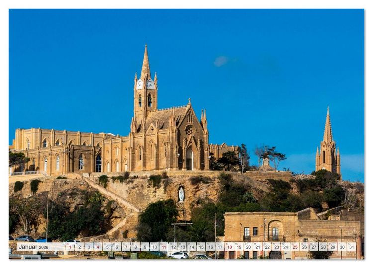 Produktbild: Malta &ndash; Historisches Juwel im Mittelmeer (Wandkalender 2026 DIN A2 quer), CALVENDO Monatskalender