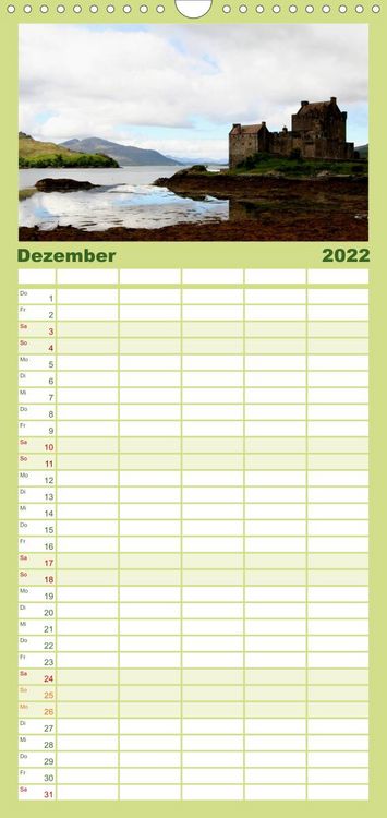 Produktbild: Familienplaner Western Highlands - Schottland (Wandkalender 2022 , 21 cm x 45 cm, hoch)