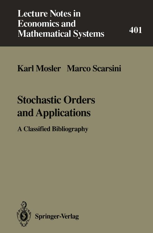 Produktbild: Stochastic Orders and Applications