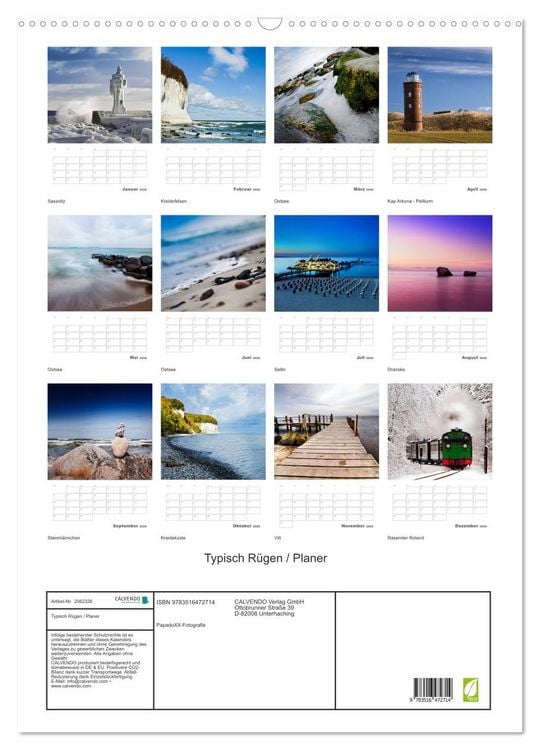 Produktbild: Typisch R&uuml;gen / Planer (Wandkalender 2026 DIN A2 hoch), CALVENDO Monatskalender