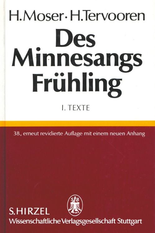 Produktbild: Des Minnesangs Fr&uuml;hling Band I: Texte