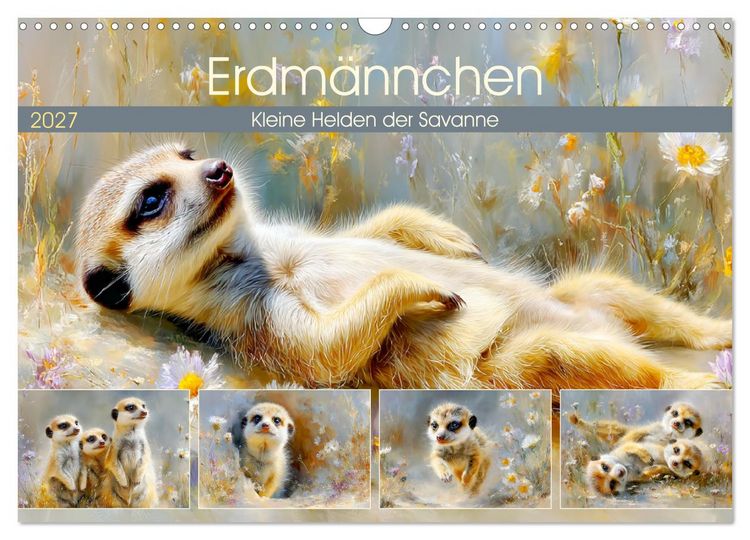 Produktbild: Erdm&auml;nnchen. Kleine Helden der Savanne (Wandkalender 2027 DIN A3 quer), CALVENDO Monatskalender