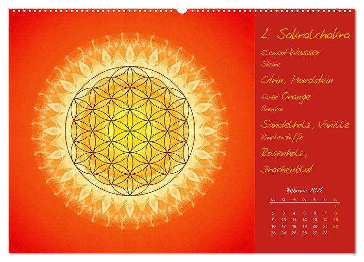 Produktbild: Kleine Chakrenlehre (Wandkalender 2026 DIN A2 quer), CALVENDO Monatskalender