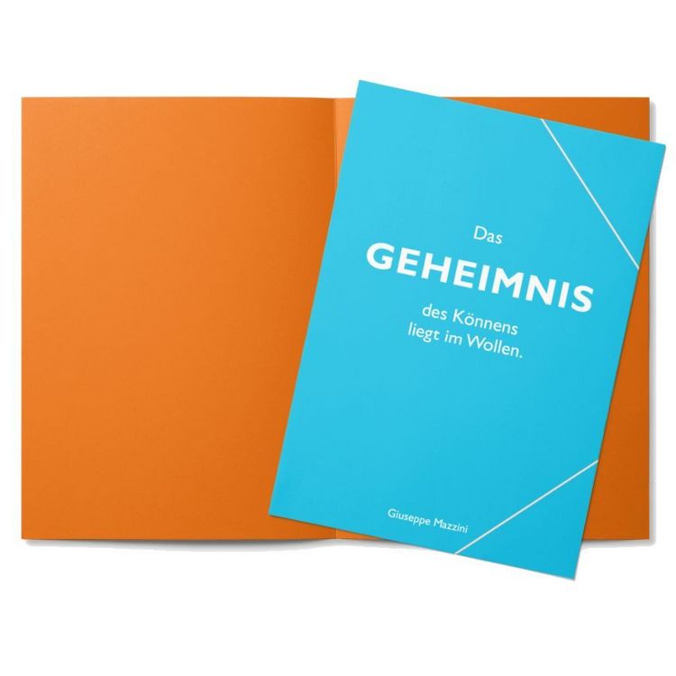Produktbild: Sammelmappe A4, "Das Geheimnis des K&ouml;nnens liegt im Wollen." (Guiseppe Mazzini)