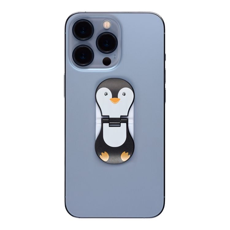 Produktbild: Zipgrips Pinguin - 2 in 1 Handy-Griff & Aufsteller - Sicherer Griff - Halter f&uuml;r Smartphones - Perfekte Selfies - Ideal f&uuml;r Videos