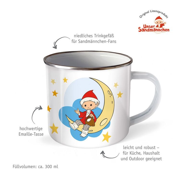 Produktbild: Tr&ouml;tsch Unser Sandm&auml;nnchen Emaille Becher Tasse Sandmann