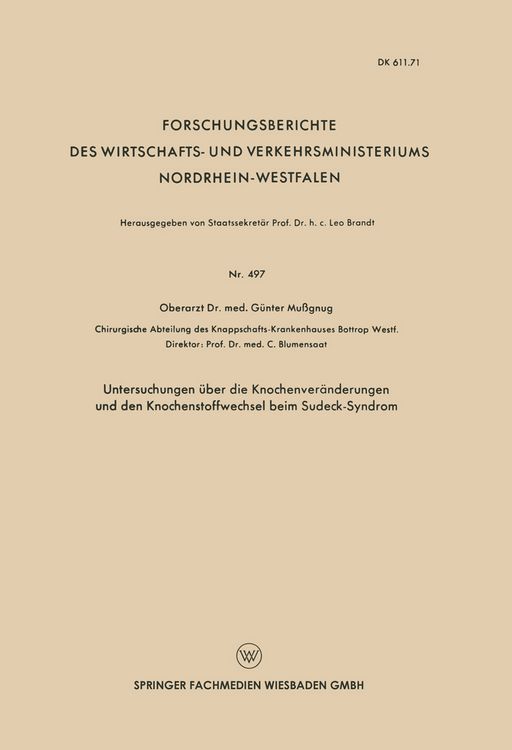 Produktbild: Untersuchungen &uuml;ber die Knochenver&auml;nderungen und den Knochenstoffwechsel beim Sudeck-Syndrom
