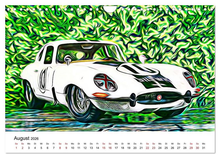 Produktbild: Cars'n'Arts - Digital Artwork von Jean-Louis Glineur (Wandkalender 2026 DIN A4 quer), CALVENDO Monatskalender