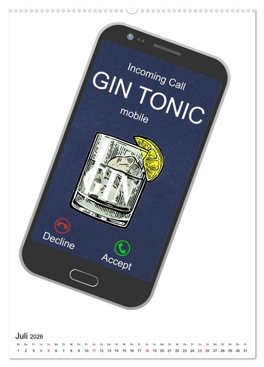 Produktbild: Gin & Tonic - Fun Stuff (Wandkalender 2026 DIN A2 hoch), CALVENDO Monatskalender
