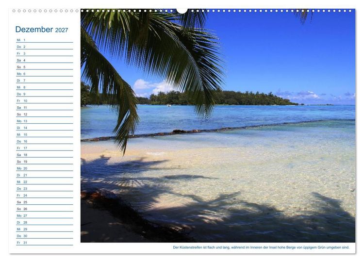 Produktbild: S&uuml;dsee-Insel Mo'orea (hochwertiger Premium Wandkalender 2027 DIN A2 quer), Kunstdruck in Hochglanz