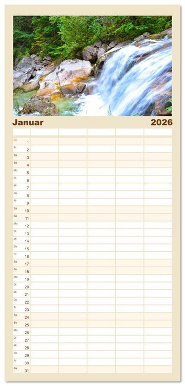Produktbild: Familienplaner 2026 - Die malerische Elbe mit 5 Spalten (Wandkalender, 21 x 45 cm) CALVENDO