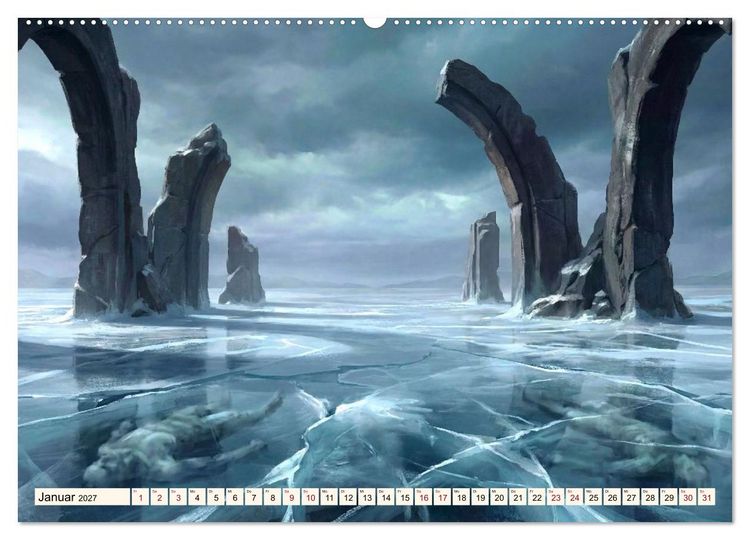 Produktbild: Welten der Literatur - Zw&ouml;lf Zust&auml;nde des Imagin&auml;ren (Wandkalender 2027 DIN A2 quer), CALVENDO Monatskalender
