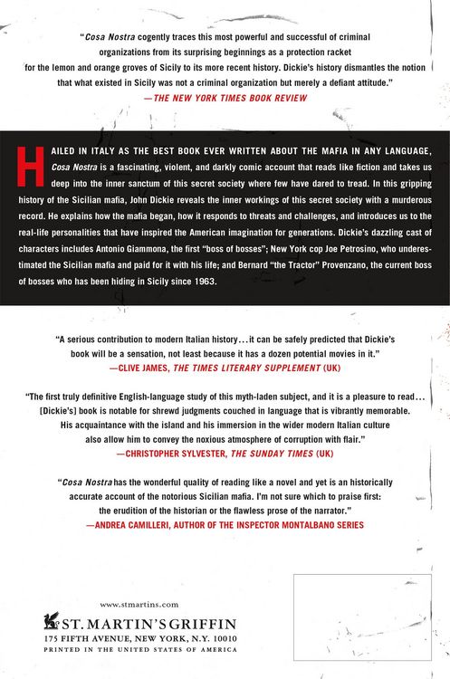 Produktbild: Cosa Nostra: A History of the Sicilian Mafia