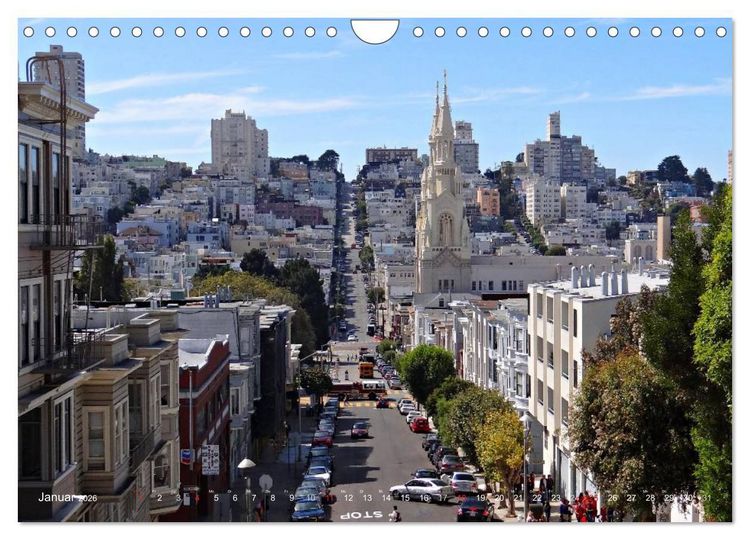 Produktbild: San Francisco Westk&uuml;ste USA (Wandkalender 2026 DIN A4 quer), CALVENDO Monatskalender