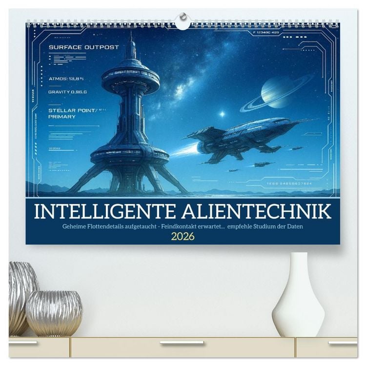 Produktbild: Intelligente Alientechnik (hochwertiger Premium Wandkalender 2026 DIN A2 quer), Kunstdruck in Hochglanz