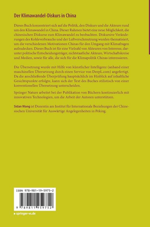 Produktbild: Der Klimawandel-Diskurs in China