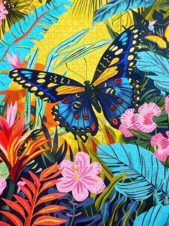 Produktbild: CALVENDO Puzzle Dschungeltiere Pop Art | 1000 Teile Lege-Gr&ouml;&szlig;e 64x48cm Foto-Puzzle f&uuml;r gl&uuml;ckliche Stunden