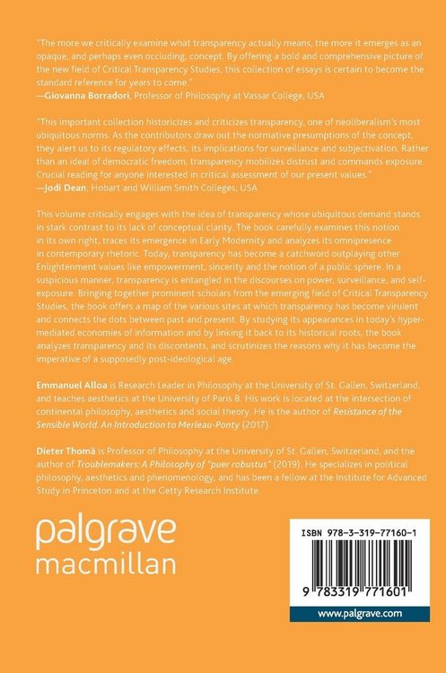 Produktbild: Transparency, Society and Subjectivity