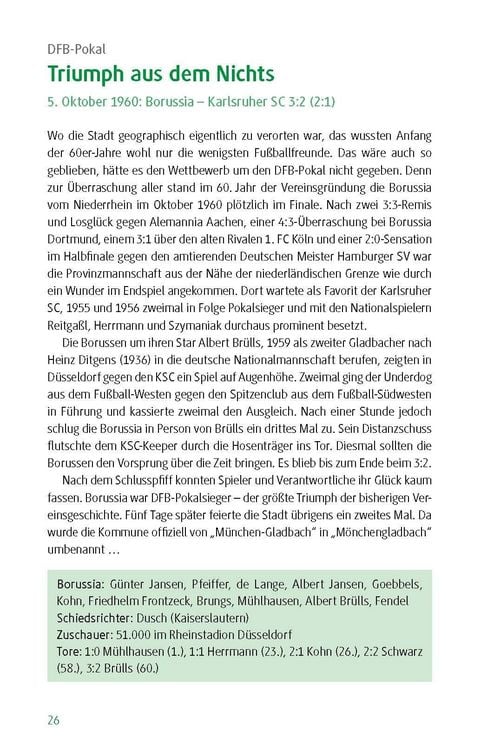 Produktbild: Borussia M&ouml;nchengladbach - die 100 wichtigsten Spiele