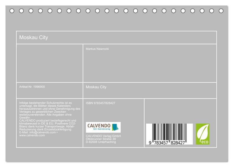 Produktbild: Moskau City (Tischkalender 2026 DIN A5 quer), CALVENDO Monatskalender