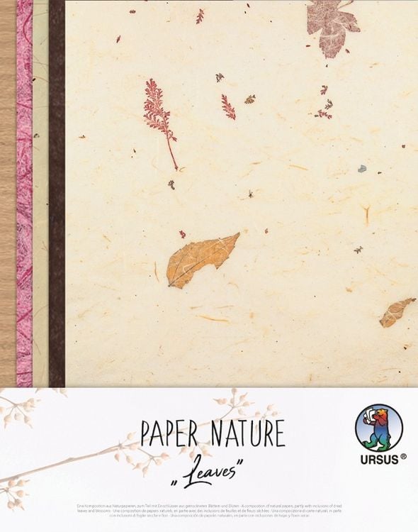 Produktbild: URSUS Spezialpapiere Paper Nature Leaves, 23 x 33 cm