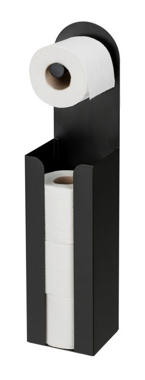 Produktbild: 2-in-1 Toilettenpapierhalter Mod. Agira Schwarz, mit Ersatzrollenhalter