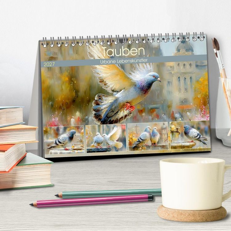Produktbild: Tauben. Urbane Lebensk&uuml;nstler (Tischkalender 2027 DIN A5 quer), CALVENDO Monatskalender