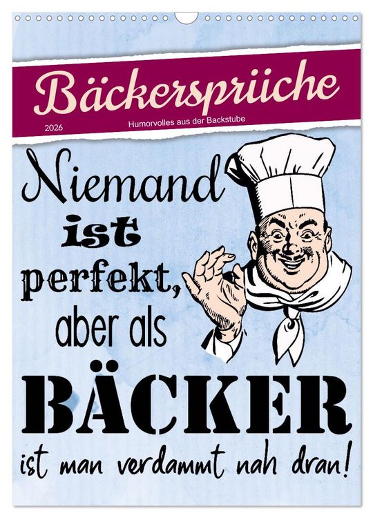 Produktbild: B&auml;ckerspr&uuml;che (Wandkalender 2026 DIN A3 hoch), CALVENDO Monatskalender