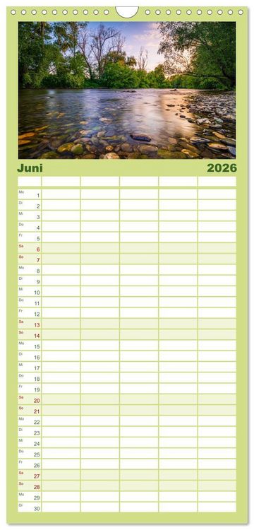 Produktbild: Familienplaner 2026 - Jena in Bildern mit 5 Spalten (Wandkalender, 21 x 45 cm) CALVENDO