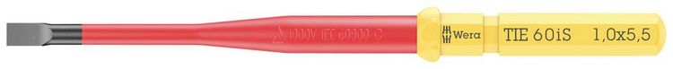 Produktbild: Wera Kraftform Kompakt VDE 60 iS 1,0 x 5,5 x 157mm TIE Elektriker Schlitz Wechselklinge 5.5mm