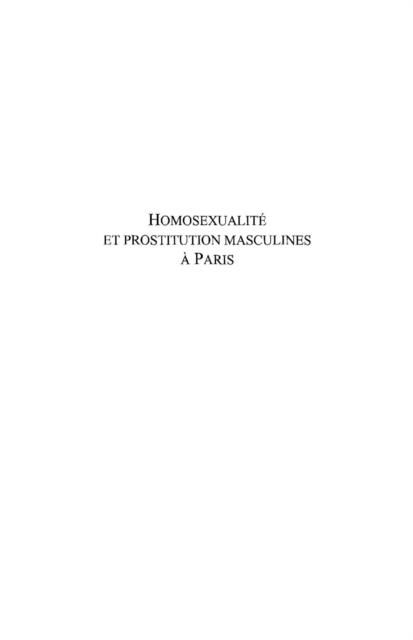 Produktbild: Homosexualite et prostitution masculine a paris 1870-1918