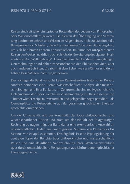 Produktbild: Erz&auml;hlte Reisen. Griechische Philosophen und Wissenschaftler unterwegs