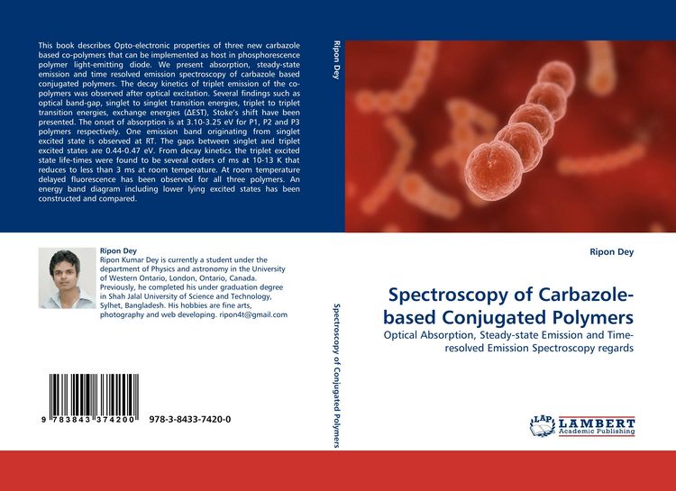 Produktbild: Spectroscopy of Carbazole-based Conjugated Polymers