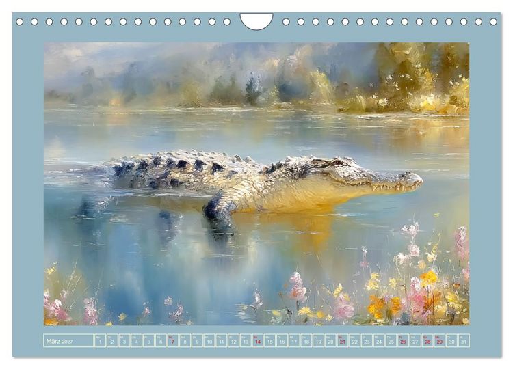 Produktbild: Krokodile. Stille Kraft irgendwo am Wasser (Wandkalender 2027 DIN A4 quer), CALVENDO Monatskalender
