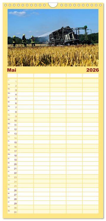 Produktbild: Familienplaner 2026 - FEUERWEHR IM EINSATZ mit 5 Spalten (Wandkalender, 21 x 45 cm) CALVENDO