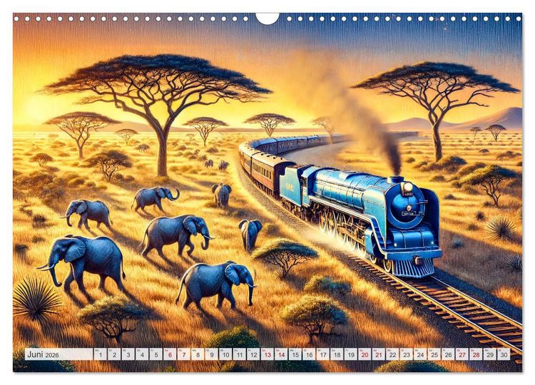 Produktbild: Faszination Eisenbahn - Lokomotiven und Landschaften der Welt (Wandkalender 2026 DIN A3 quer), CALVENDO Monatskalender