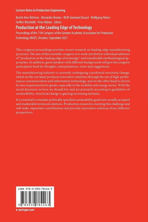 Produktbild: Production at the Leading Edge of Technology