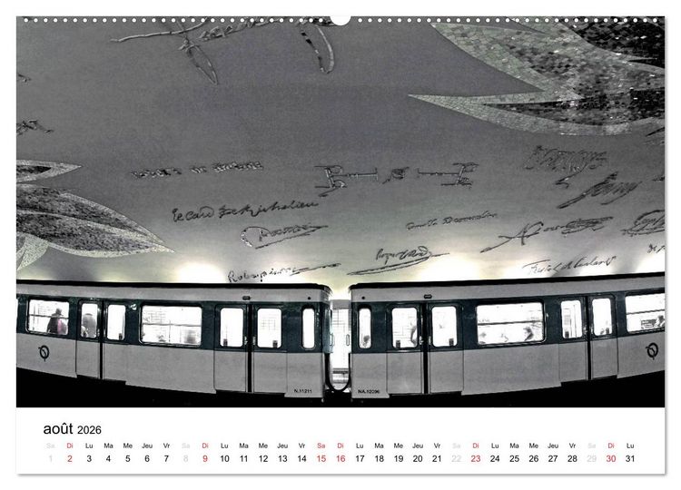 Produktbild: Paris M&eacute;tropolitain (Calendrier mural 2026 DIN A2 vertical) calendrier de bureau