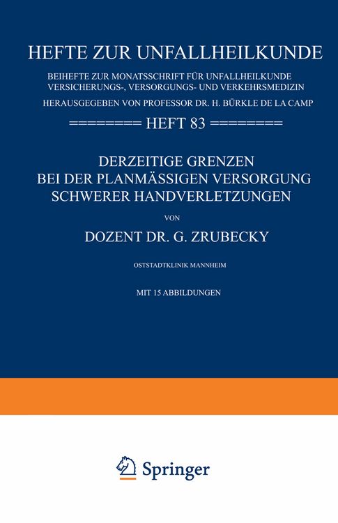 Produktbild: Derzeitige Grenzen bei der Planm&auml;ssigen Versorgung Schwerer Handverletzungen
